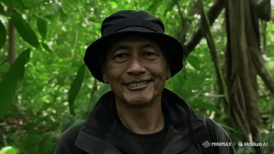 Serene Man in Lush Forest Amidst Tranquil Nature – AI Generated Video | Hailuo AI