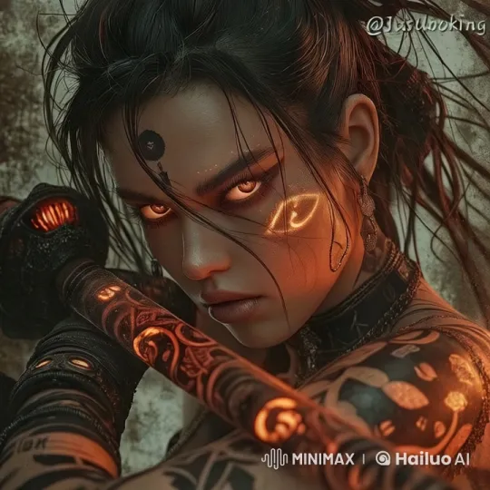 Warrior's Fiery Transformation into Skeletal Skull – AI Generated Video | Hailuo AI