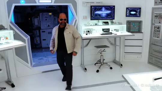 Angry Man Destroys Space Lab in Intense Outburst – AI Generated Video | Hailuo AI