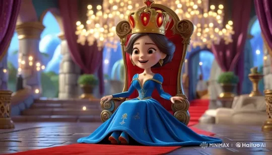 Elegant Queen on a Majestic Throne in a Magical Castle – AI Generated Video | Hailuo AI