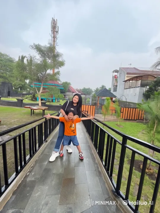 Woman and Child Practicing Kung Fu on Park Bridge – AI Generated Video | Hailuo AI