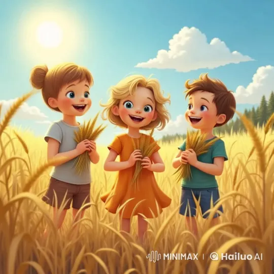 Joyful Children in a Swaying Wheat Field – AI Generated Video | Hailuo AI