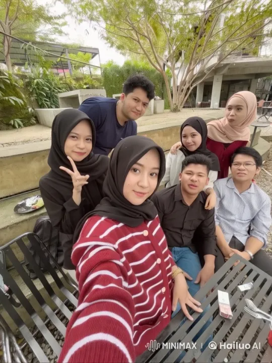 Friends Celebrate Joyfully in Urban Park Setting – AI Generated Video | Hailuo AI