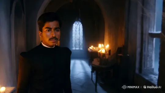 Mysterious Man in Haunted Mansion Faces Shadowy Peril – AI Generated Video | Hailuo AI