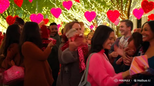 Valentine's Day Celebration: Love and Connection in Lights – AI Generated Video | Hailuo AI