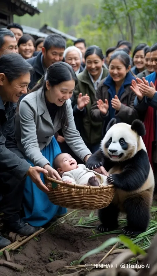 Woman, Panda, and Baby Share Tender Moment – AI Generated Video | Hailuo AI