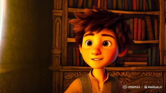 Boy Discovers Magical Map in Enchanted Library – AI Generated Video | Hailuo AI