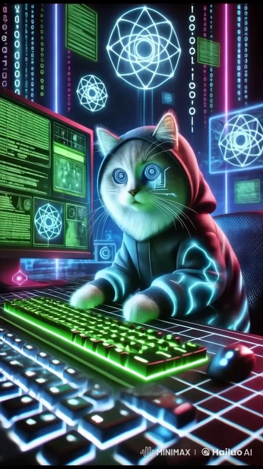 Byte the Hacker Cat Saves the Stolen Future – AI Generated Video | Hailuo AI