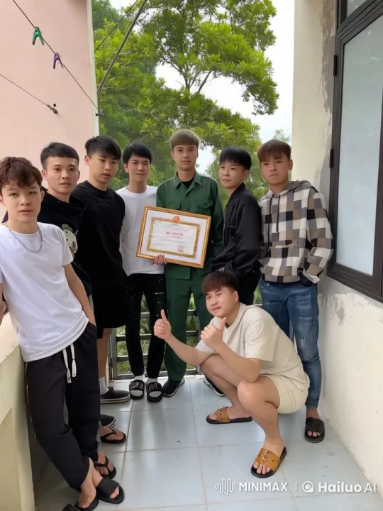 Seven Friends Celebrate Kungfu Achievements on Balcony – AI Generated Video | Hailuo AI