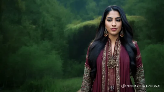 Woman and Guardian Wolf in Ancient Forest – AI Generated Video | Hailuo AI