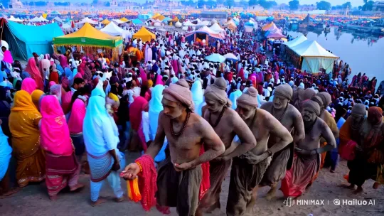 Vibrant Mahakumbh Mela: A Visual Journey Through Pilgrimage and Ritual – AI Generated Video | Hailuo AI