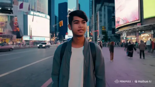 Young Man's Journey Through a Bustling City – AI Generated Video | Hailuo AI