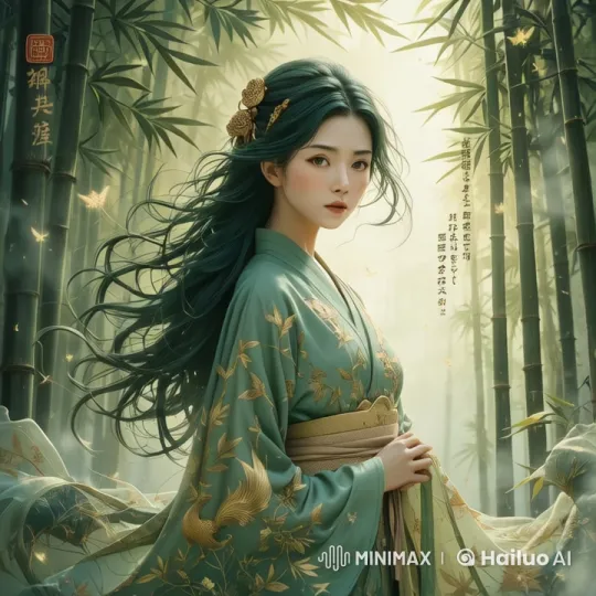 Elegant Kimono-Wearing Woman Showcases Kungfu in Animated Bamboo Forest – AI Generated Video | Hailuo AI