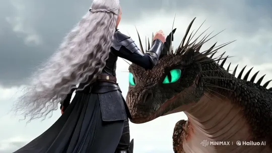 Medieval Figure with Dragon Pet in Game of Thrones Style – AI Generated Video | Hailuo AI
