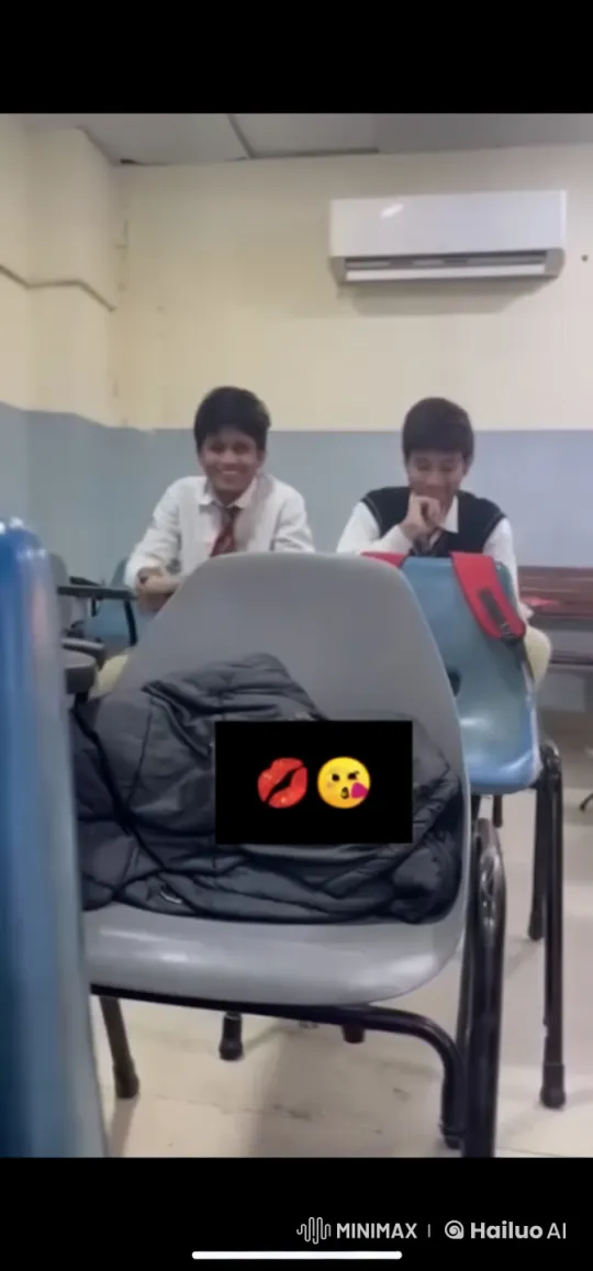 Classroom Affection: Two Students Share a Kiss – AI Generated Video | Hailuo AI
