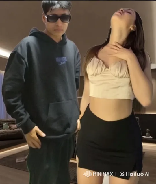 Boy Kisses Girl's Neck in Cozy Living Room – AI Generated Video | Hailuo AI