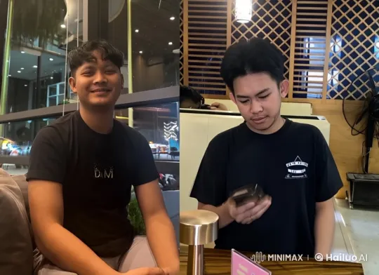 Intimate Moment Between Friends in a Cozy Restaurant – AI Generated Video | Hailuo AI