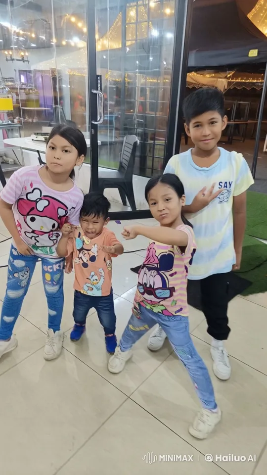 Children Perform Playful Kungfu in Festive Setting – AI Generated Video | Hailuo AI