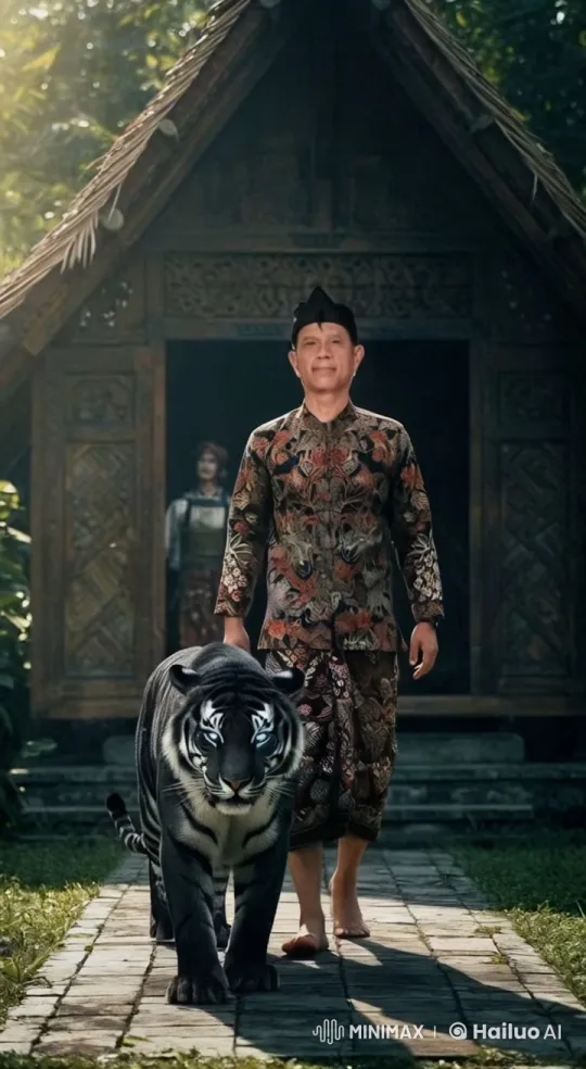 Man and Tiger Walk in Harmony with Nature – AI Generated Video | Hailuo AI
