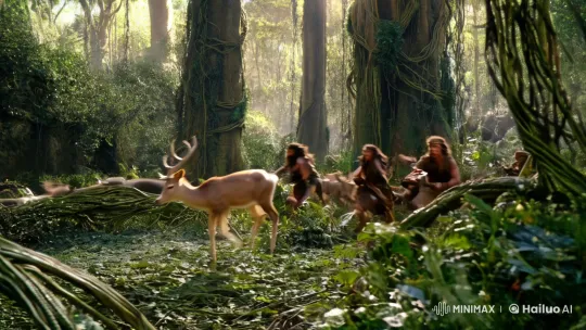 Primitive Hunters Chase Through Pristine Prehistoric Jungle – AI Generated Video | Hailuo AI