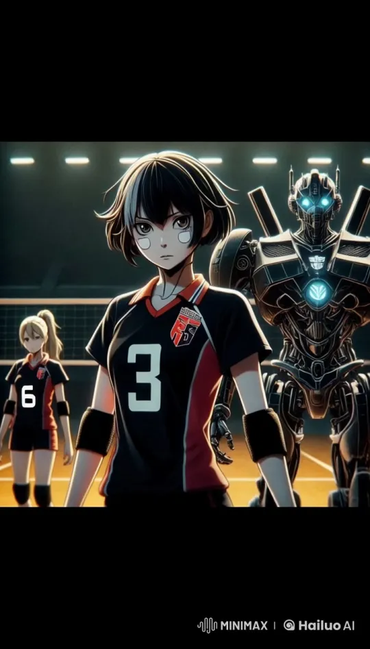 Volleyball Player Navigates Futuristic Chaos at Hyper-Speed – AI Generated Video | Hailuo AI