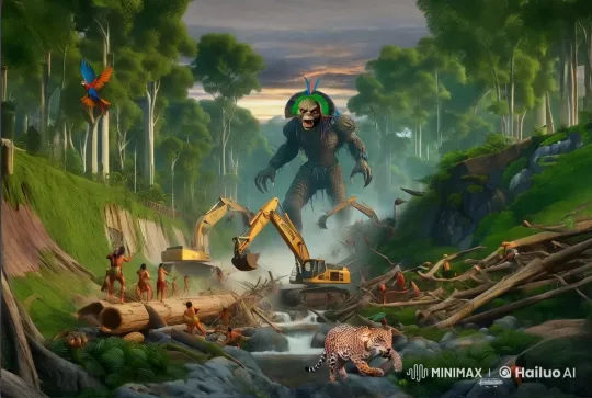 Forest Giant Witness to Rainforest Destruction – AI Generated Video | Hailuo AI