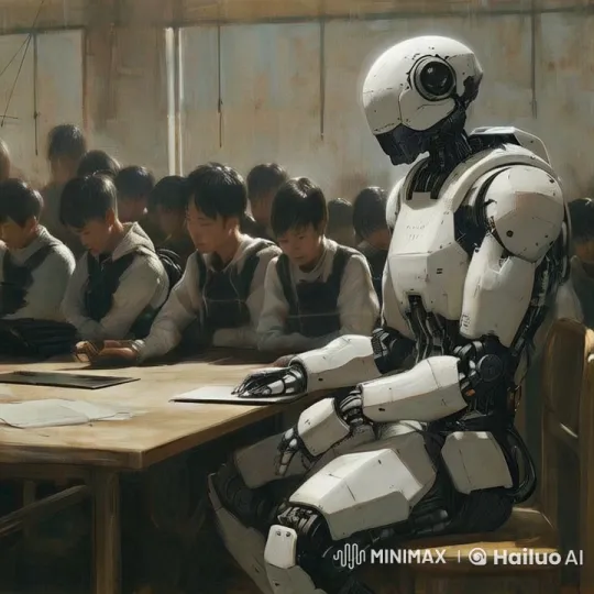 Lonely Robot in a Joyful Classroom: A Touching Animation – AI Generated Video | Hailuo AI