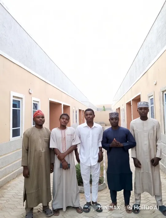 Traditional Attire Men Pose in Serene Outdoor Hallway – AI Generated Video | Hailuo AI