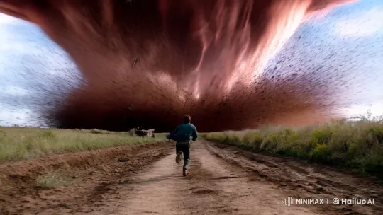 F5 Tornado Chases Lone Man in Hyperrealistic Chaos – AI Generated Video | Hailuo AI