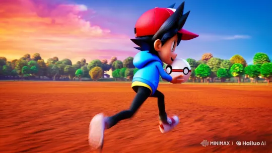 Boy Throws Pokéball in Animated Pokémon Battle Scene – AI Generated Video | Hailuo AI