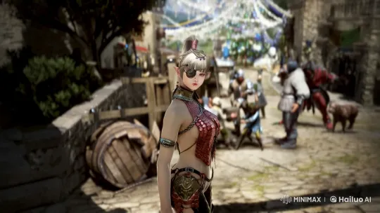 Seductive Woman in Fantasy Medieval Village Setting – AI Generated Video | Hailuo AI