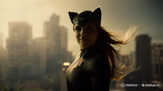 Catwoman's Dramatic Entrance in Urban Nightscape – AI Generated Video | Hailuo AI