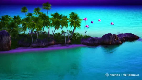 Moonlit Paradise: A Tranquil Reiki-Inspired Scene – AI Generated Video | Hailuo AI