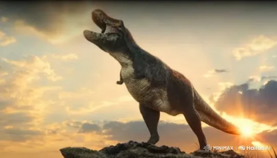 T-Rexes Clash in Epic Sunset Battle – AI Generated Video | Hailuo AI