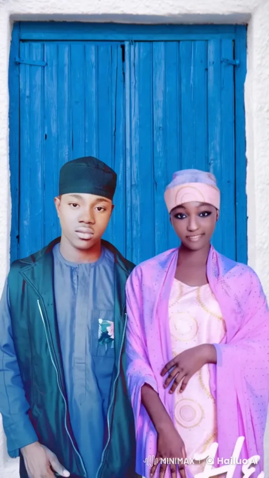 Traditional Attired Couple by Vivid Blue Door – AI Generated Video | Hailuo AI