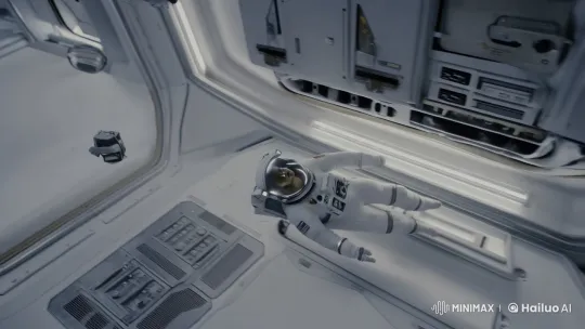 Astronaut's Zero-Gravity Journey Through Spacecraft Interior – AI Generated Video | Hailuo AI