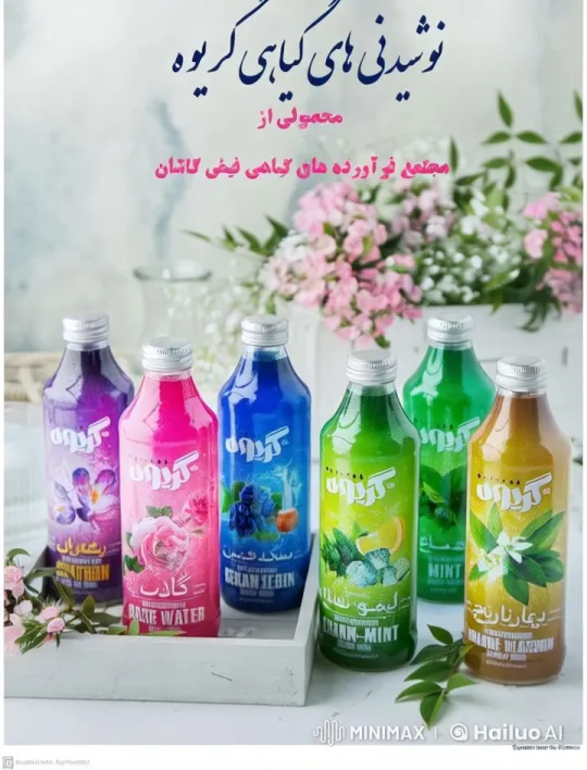 Refreshing Herbal Drinks Display with Ambient Aesthetics – AI Generated Video | Hailuo AI