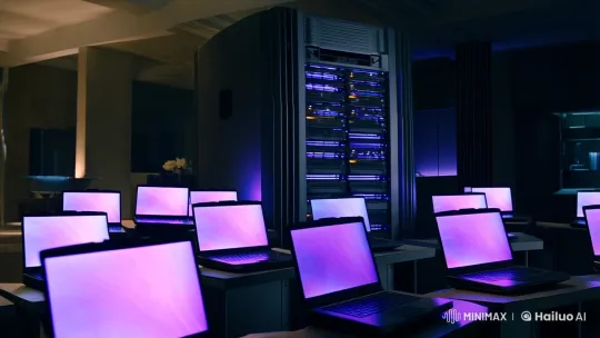 Futuristic Supercomputer Hub with Ethereal Glow – AI Generated Video | Hailuo AI