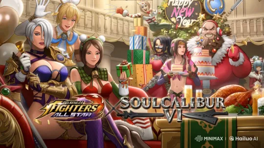 Festive New Year's Celebration in 'King of Fighters All Star' & 'Soulcalibur VI' – AI Generated Video | Hailuo AI
