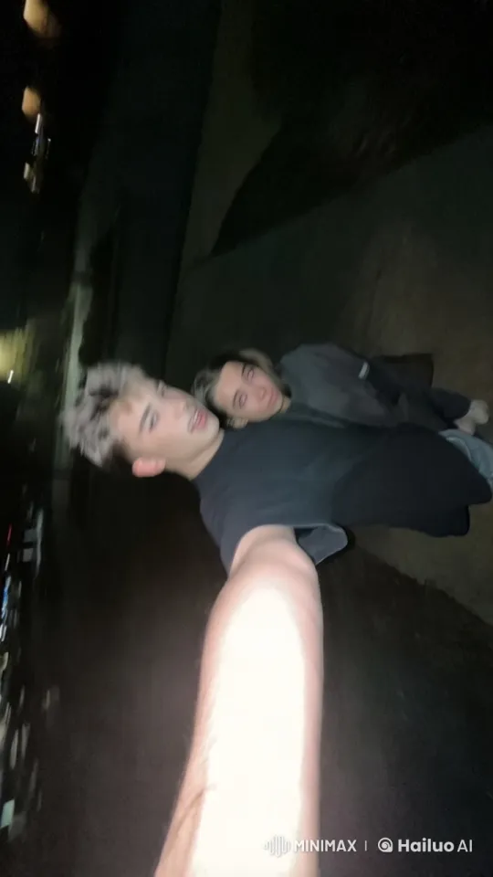 Girl Pushes Boy, He Falls, She Laughs in Evening Scene – AI Generated Video | Hailuo AI