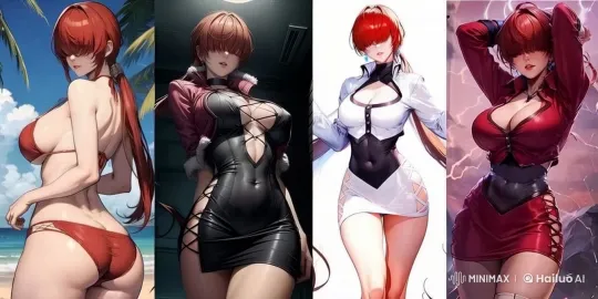 Red-Haired Woman in Seductive Live2D Animation – AI Generated Video | Hailuo AI