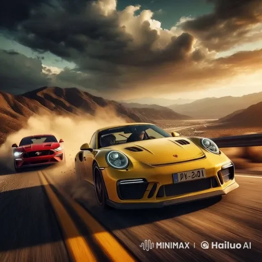 Kung Fu Driver Engages in High-Speed Chase in Desert – AI Generated Video | Hailuo AI
