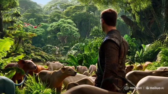 Hero in Jungle Witnesses Birds' Flight Amidst Nature's Beauty – AI Generated Video | Hailuo AI