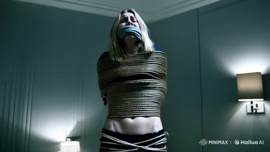 Chloe Grace Moretz's Tense Captivity in Minimalist Hotel Room – AI Generated Video | Hailuo AI