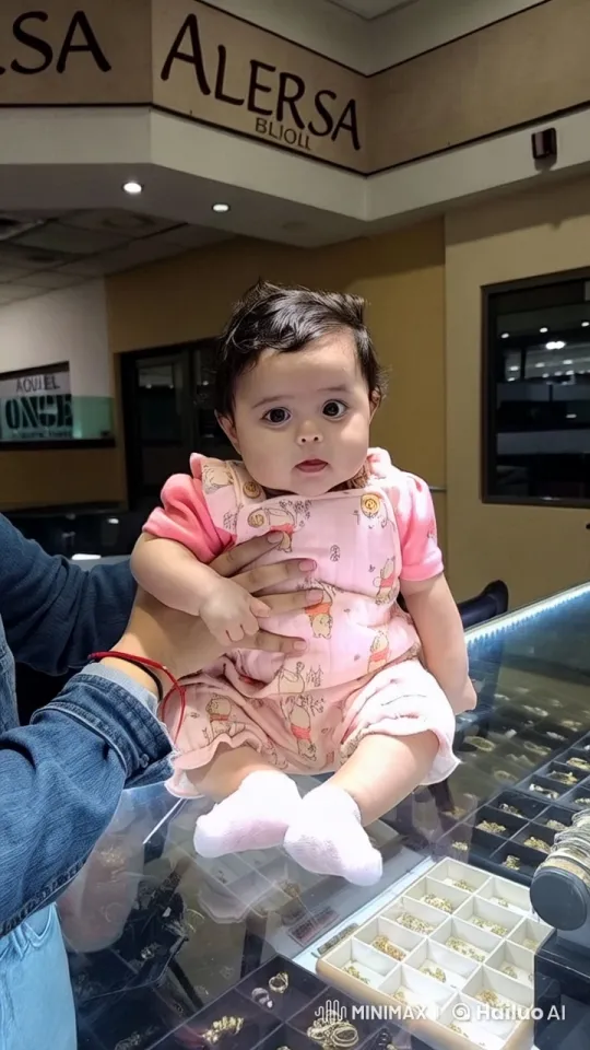 Baby and Buzz Lightyear's Cute Interaction in Jewelry Store – AI Generated Video | Hailuo AI