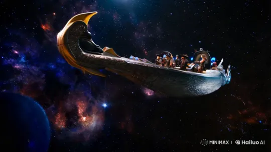 Astro Vikings: Future Pirates - Space Dragon Boat Scene – AI Generated Video | Hailuo AI