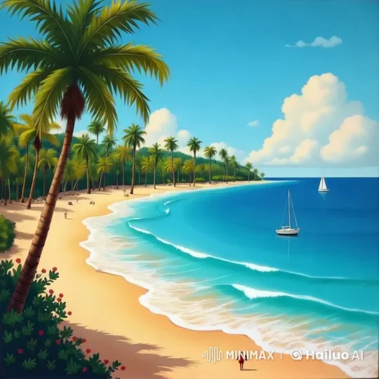 Creation of Earth and First Day: Live2D Animated Beach Scene – AI Generated Video | Hailuo AI