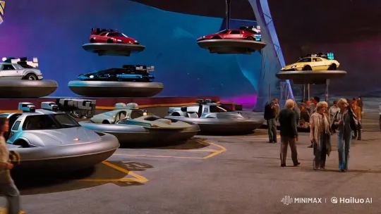 Futuristic Hovercar Parking Lot in 'Back to the Future Part II' – AI Generated Video | Hailuo AI