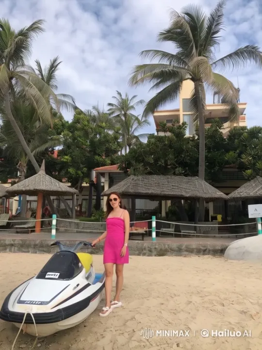 Woman Drives Jet Ski on Sparkling Tropical Sea – AI Generated Video | Hailuo AI