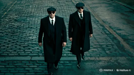 Legendary Figures Stride Through Gritty Urban Landscape – AI Generated Video | Hailuo AI